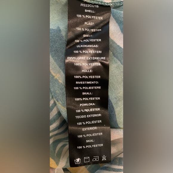 NWT Andrea Iyamah Sade Cover Up Chiffon Maxi Dress Size S/M (US 6-10) Blue/Gold - Picture 9 of 16